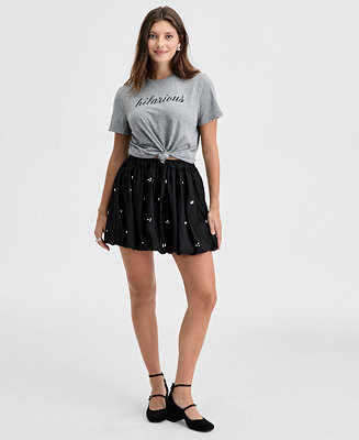 Women's Embellished Bubble-Hem Mini Skirt, Macy's Exclusive | Macy's