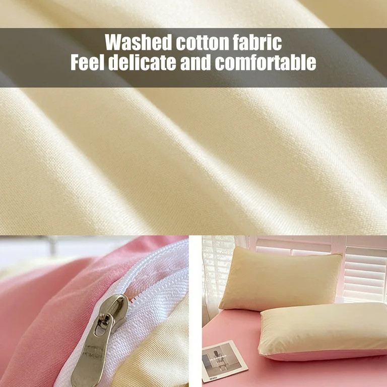 Loyerfyivos Queen Comforter Set - 4 Pieces Comforters Queen Size White, Pintuck Bed in A Bag Pinc... | Walmart (US)