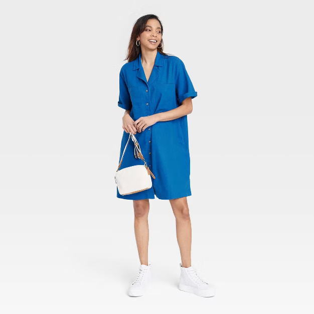 Women's Short Sleeve Button-Front Shirtdress - Universal Thread™ | Target