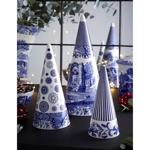 Spode Blue Italian Cone Shaped Topiary - 13" | Bed Bath & Beyond