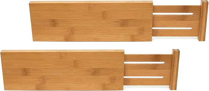 Lipper International 8895 Bamboo Wood Custom Fit Adjustable Dresser Drawer Dividers, Set of 2 | Amazon (US)