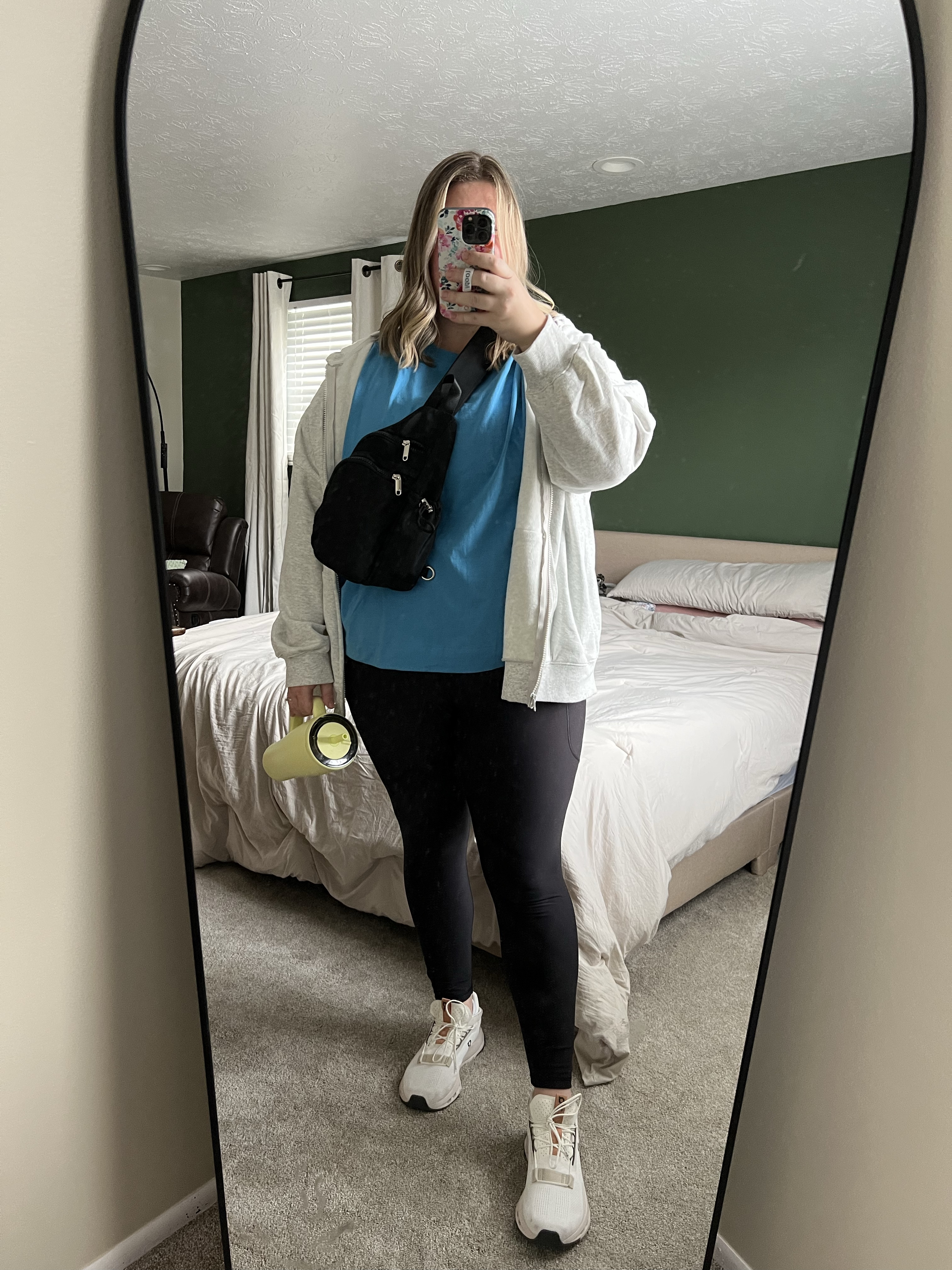 whole outfit - Old Navy, socks - Bombas, shoes - ON Clouds, tumbler - Brumate Era, sling bag - Target, phone case - Loopy

#LTKMidsize #LTKWatchNow #LTKSaleAlert