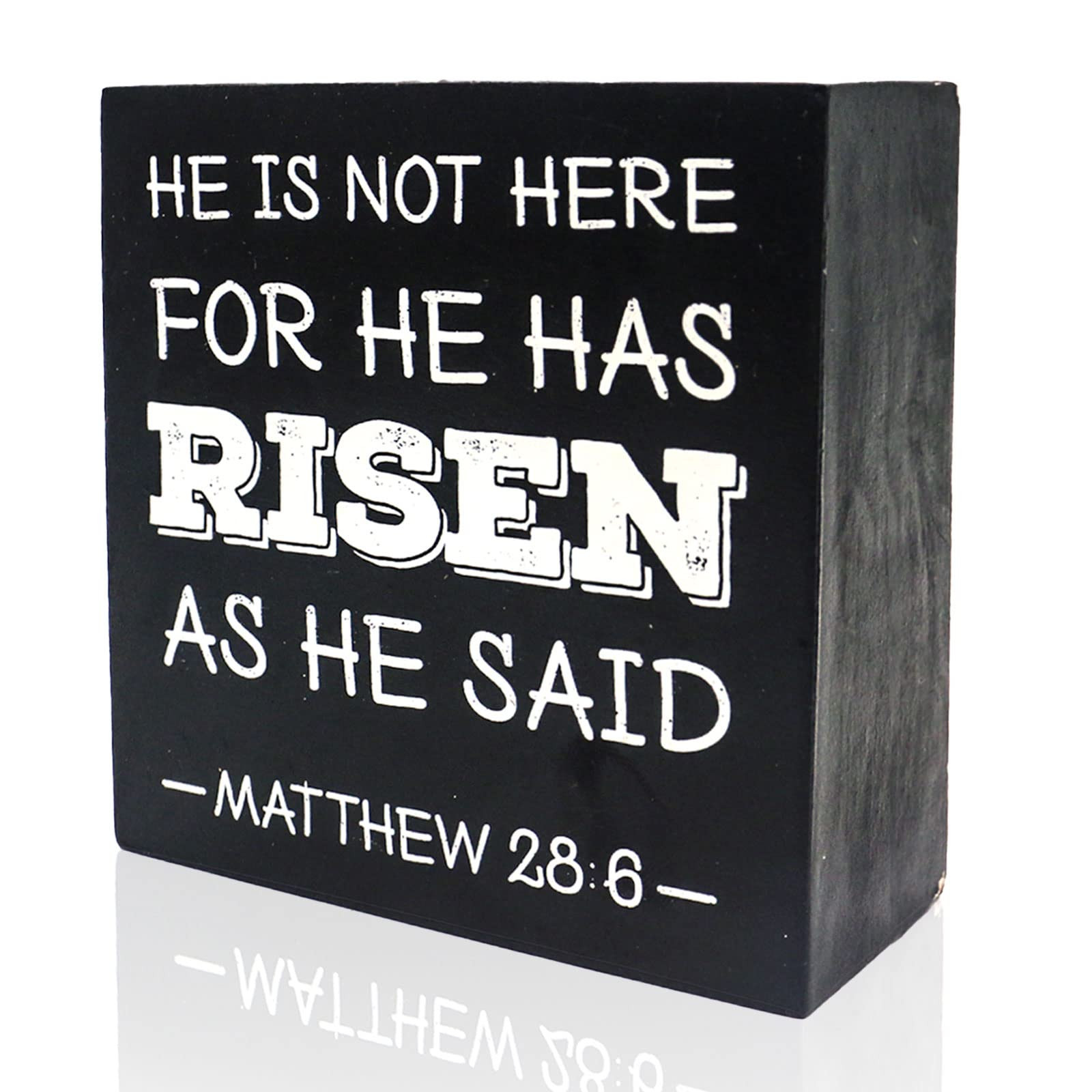 He Is Risen Easter Decorations For The Home, Religious Wooden Table Signs Block Christian Easter ... | Amazon (US)