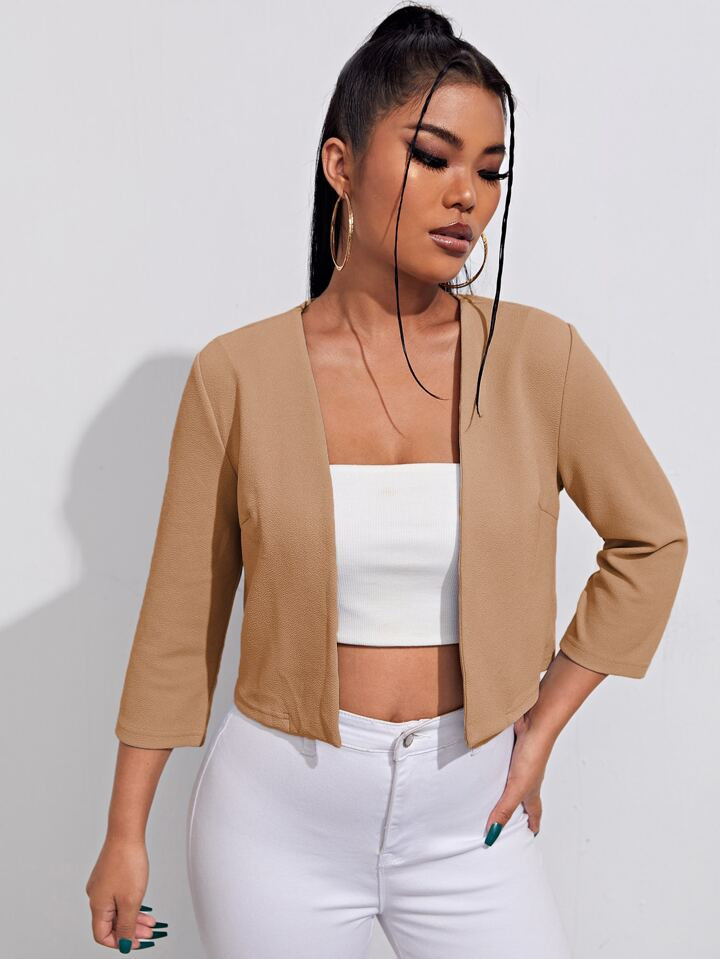 SHEIN Unity Solid Open Front Blazer | SHEIN