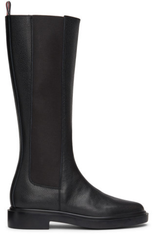 Black Knee-High Chelsea Boots | SSENSE