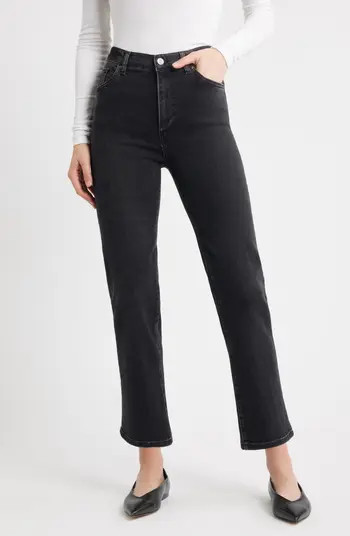 Le Sleek High Waist Ankle Straight Leg Jeans | Nordstrom
