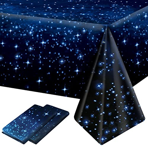Joyberg 2 Pack Space Tablecloth, Plastic Galaxy Table Cloth All Printed Starry Sky, Waterproof Oi... | Amazon (US)