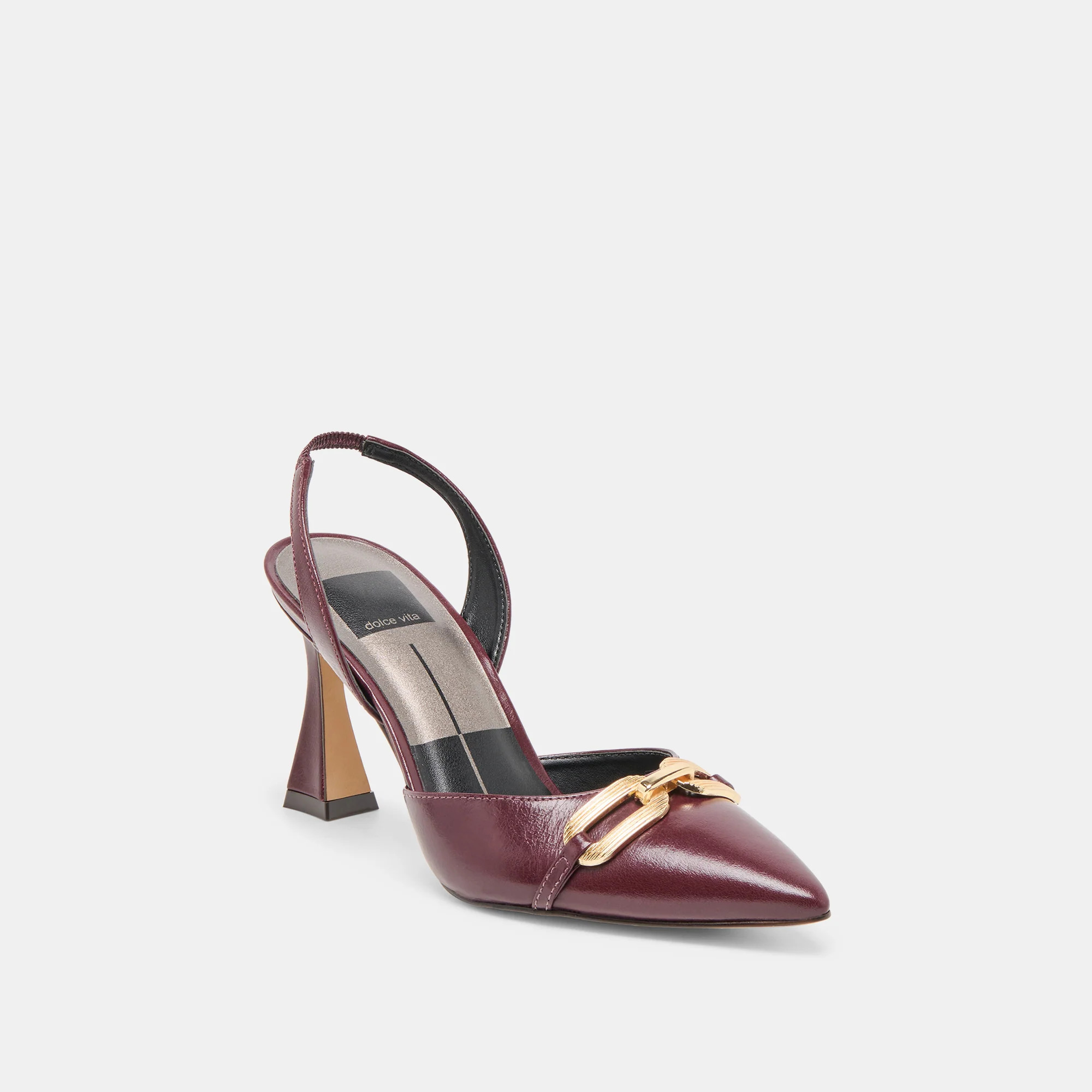 Malik Heels Cranberry Crinkle Patent | DolceVita.com