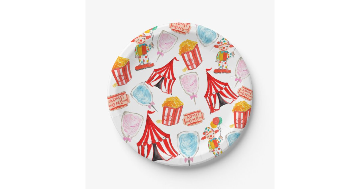 Cute circus carnival children party paper plates | Zazzle | Zazzle