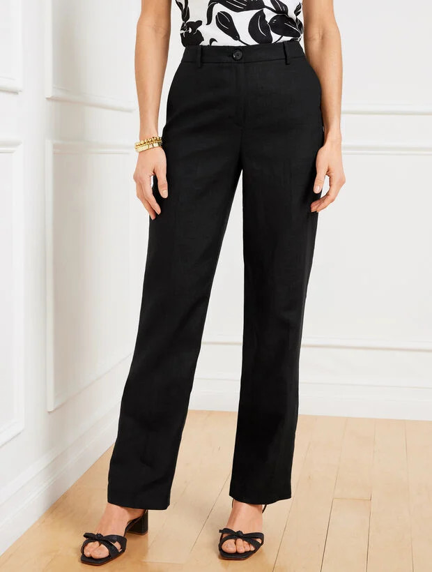Talbots Southampton Straight Leg Linen Pants | Talbots