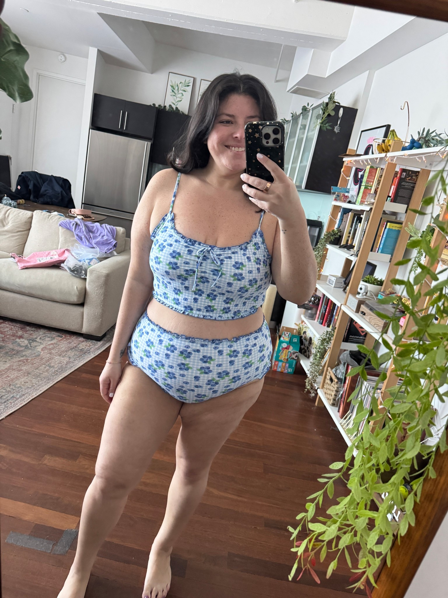 This blueberry gingham swimsuit is so cute 🫐 I’m wearing a size xl 

#LTKMidsize #LTKPlusSize #LTKSwim