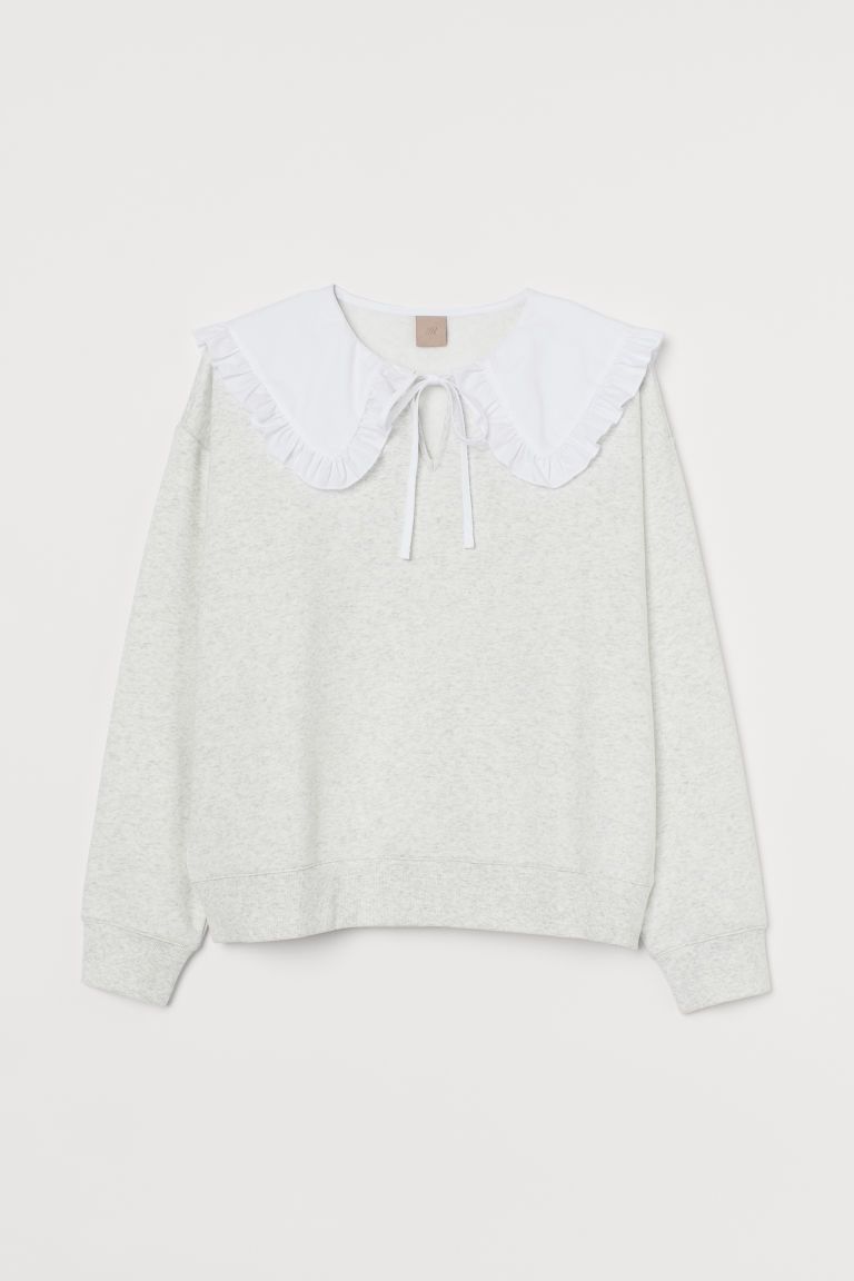 H & M - H & M+ Collared Sweatshirt - Gray | H&M (US)