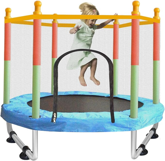Toddler Trampoline for Kids Ages 1-8, 55'' Small Trampoline with Safety Enclosure Net, Indoor & O... | Amazon (US)