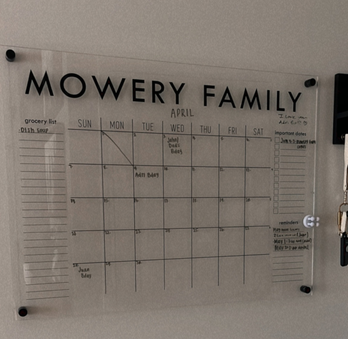 Acrylic calendar !

#LTKhome