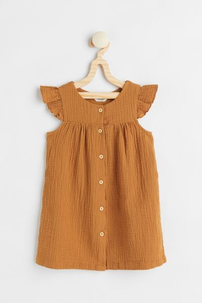 Flutter-sleeved Double-weave Dress | H&M (US + CA)