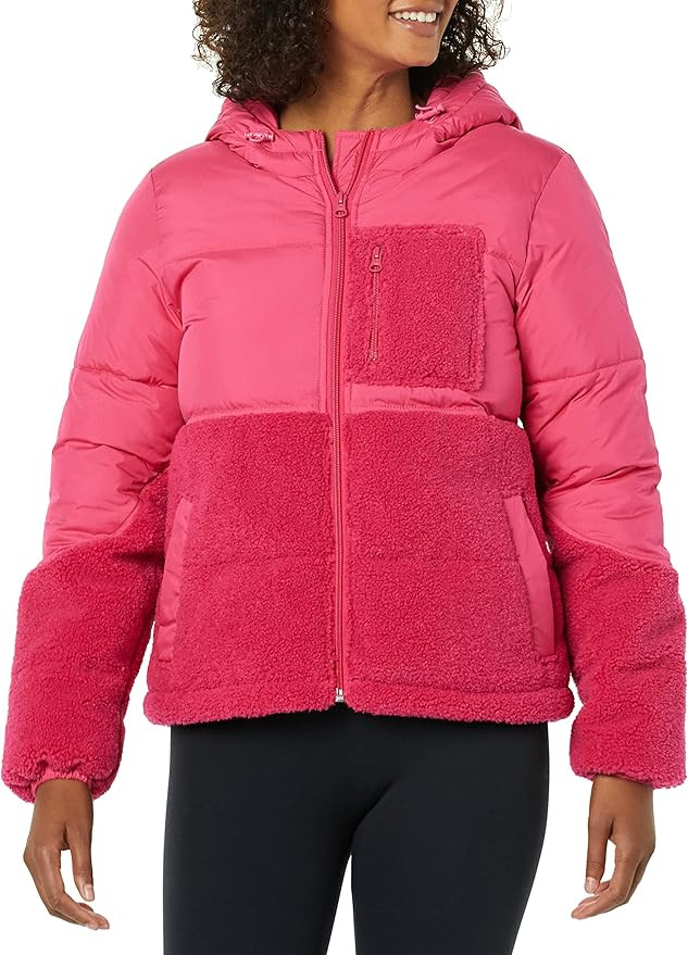 Amazon Essentials Women's Sherpa Puffer Jacket | Amazon (US)