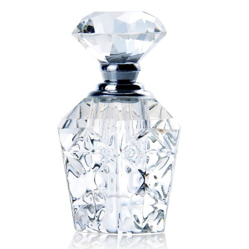 H&D HYALINE & DORA Clear Art Carved Crystal Empty Mini Refillable Perfume Bottle | Amazon (US)