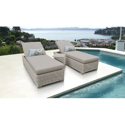 Coast Reclining Chaise Lounge with Cushion and Table | Wayfair North America