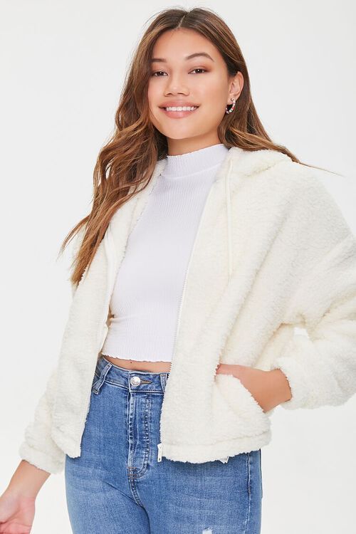 Faux Shearling Zip-Up Hoodie | Forever 21 (US)