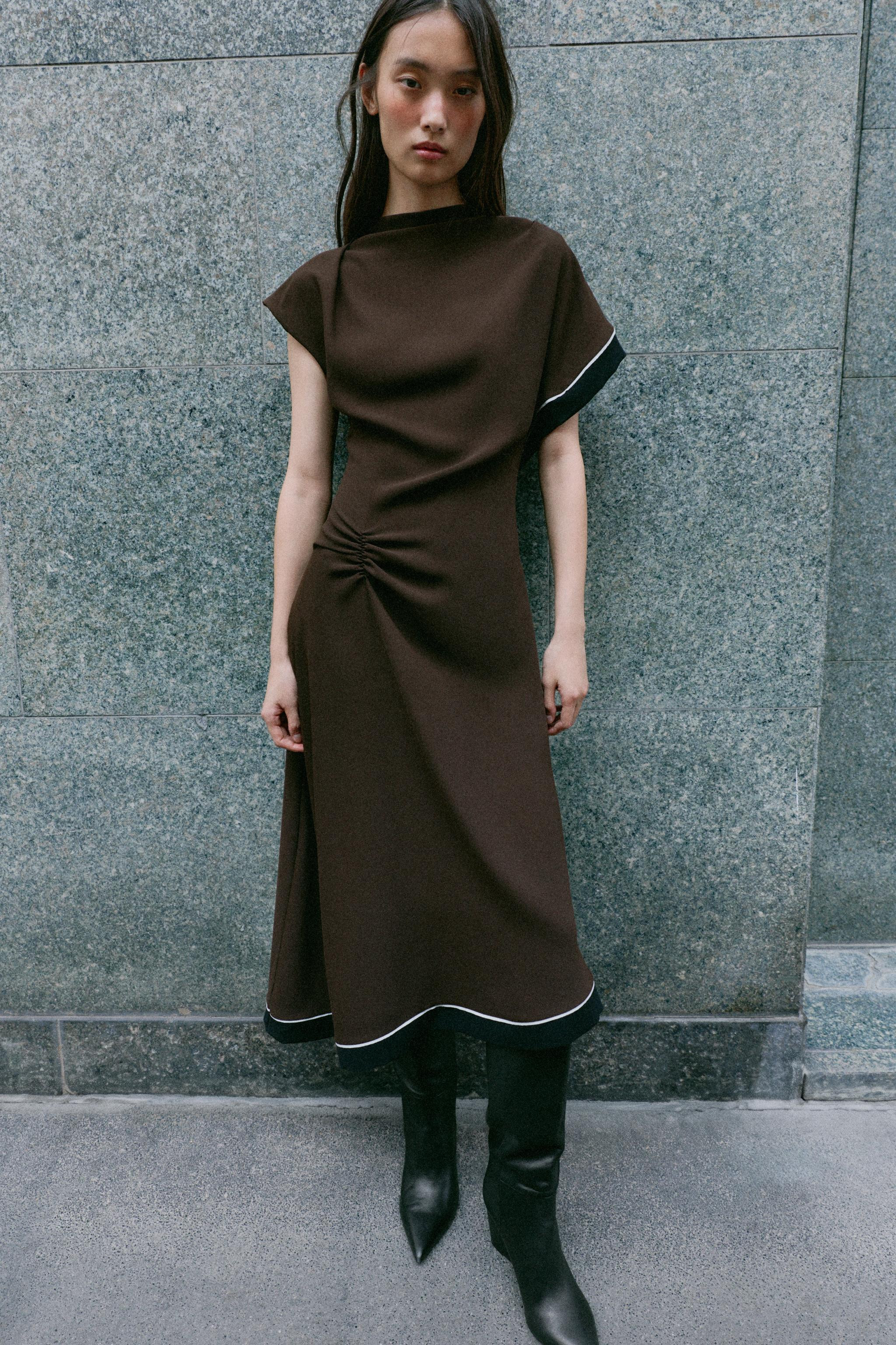 ASYMMETRIC MIDI DRESS | Zara US