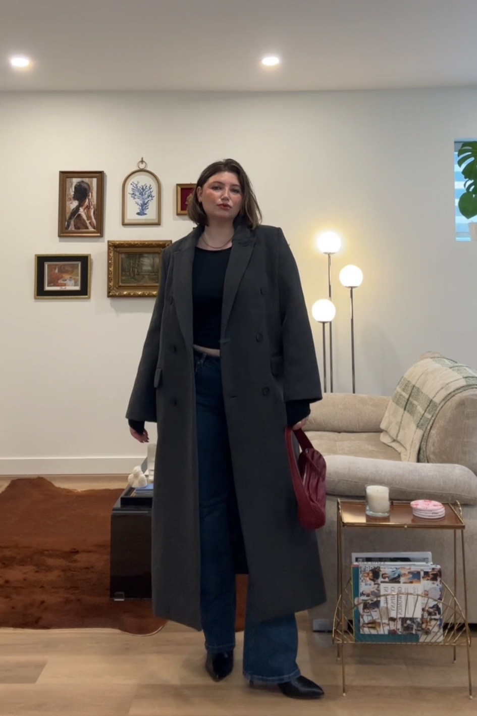 midsize outfit inspo, wool coat, winter outfit inspo, dinner outfit, boot cut jeans, size 12 fashion 

#LTKmidsize #LTKstyletip #LTKcurves