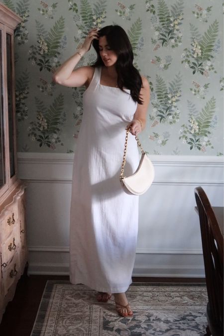 White linen maxi dress Abercrombie dress coach bag 

#LTKStyleTip