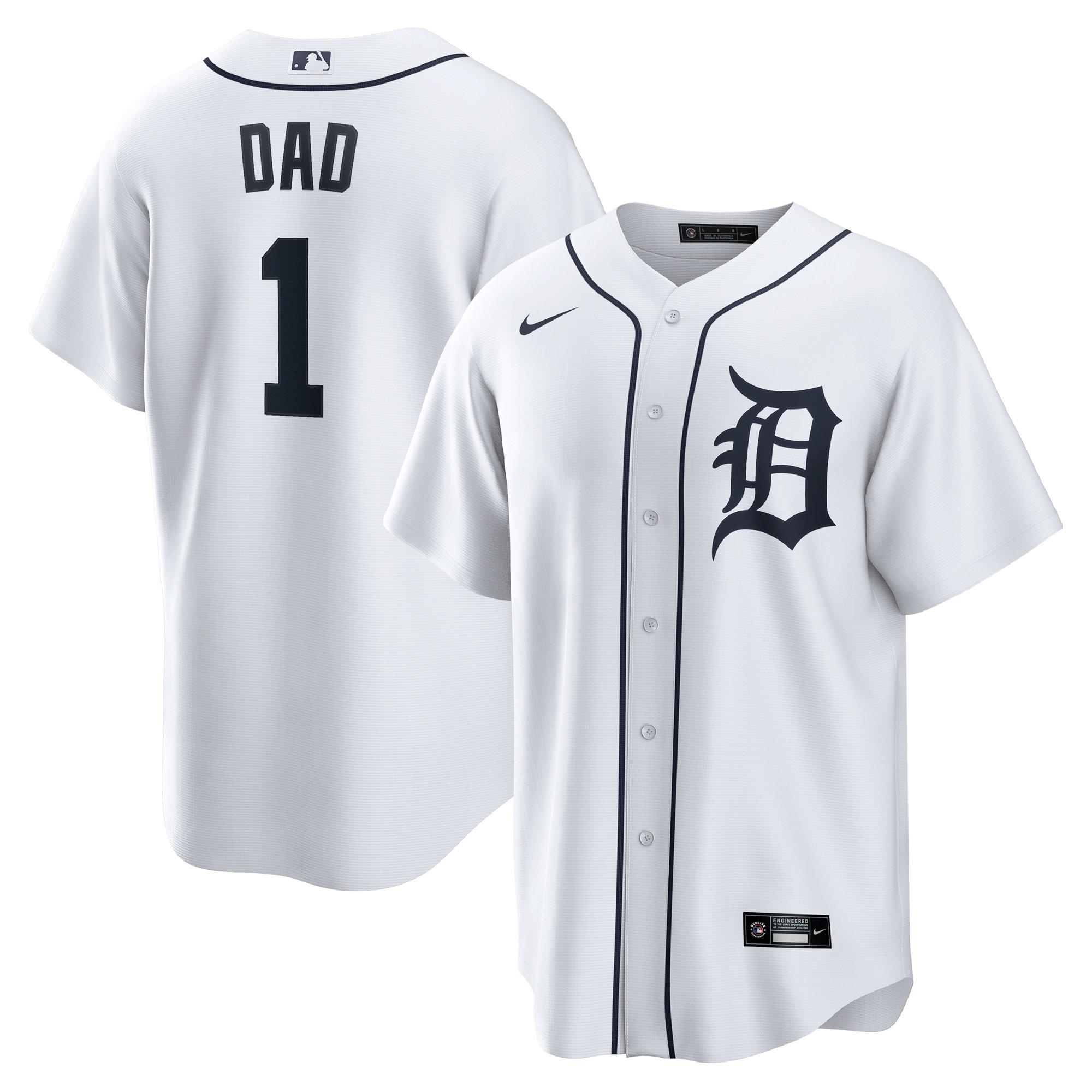 Men's Nike White Detroit Tigers #1 Dad Home Replica Jersey | Fanatics