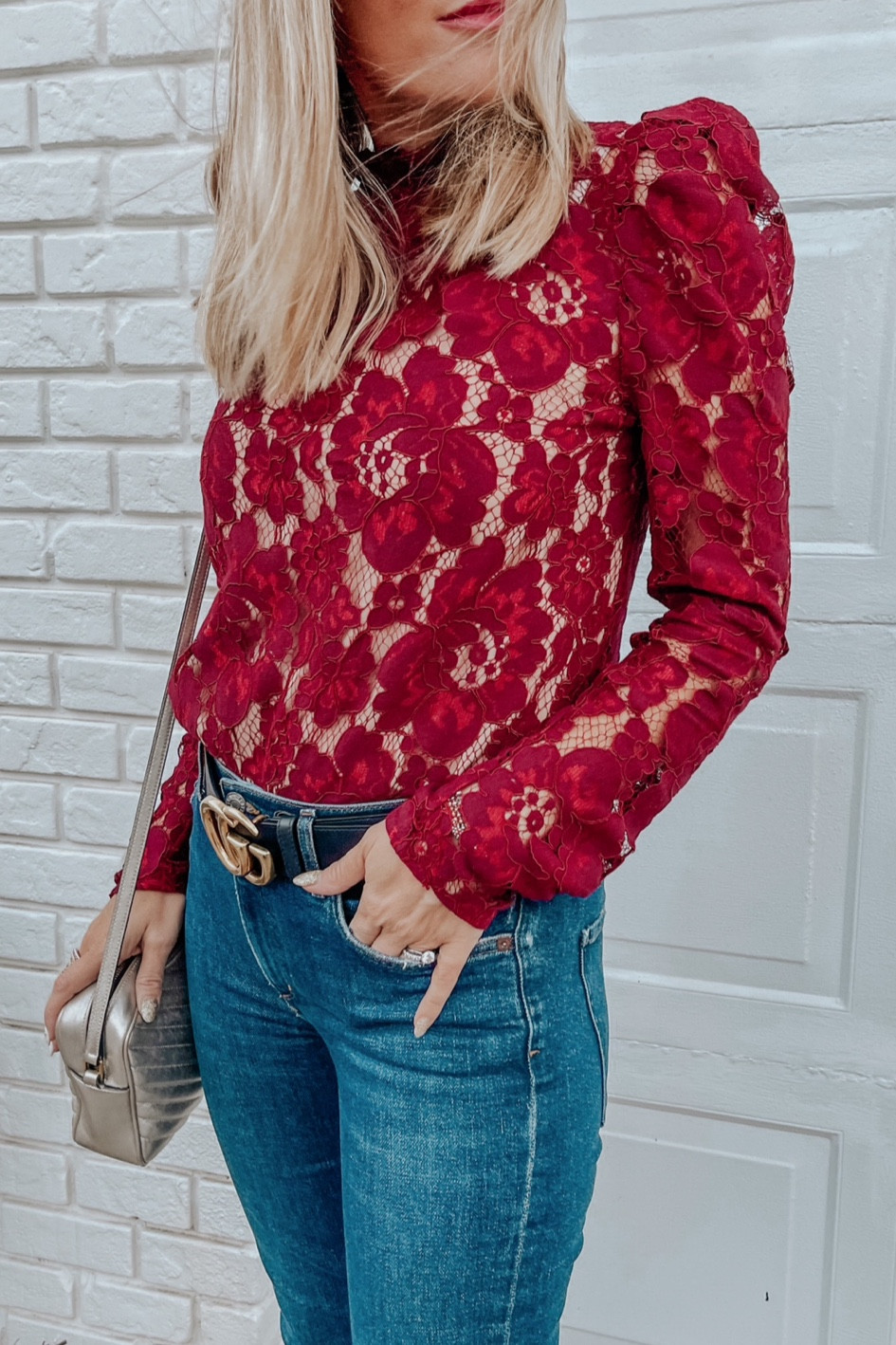 Thanksgiving day outfit 
Lace top fully linked 
Wearing small 

#LTKSeasonal #LTKHoliday #LTKCyberweek