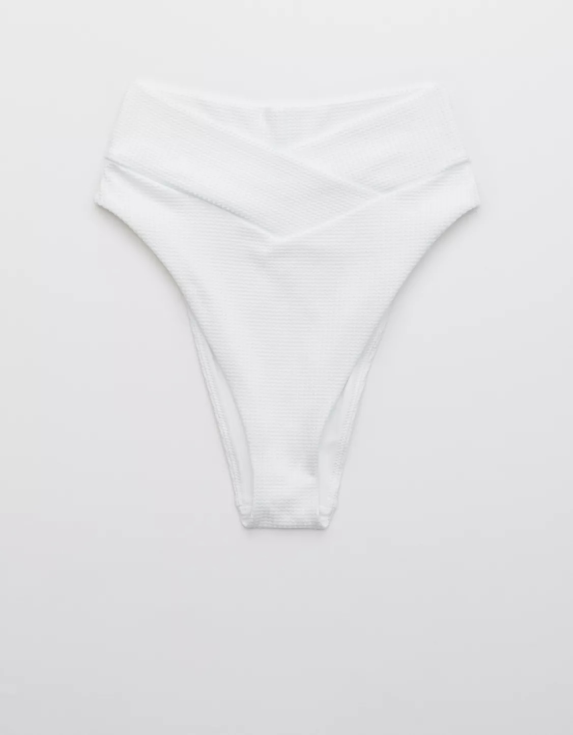 Aerie Waffle Crossover High Cut Cheeky Bikini Bottom | American Eagle Outfitters (US & CA)