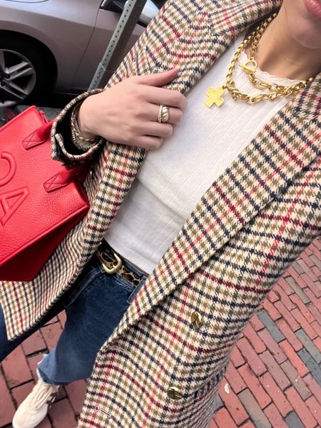 Ootd / leopard print belt / jewelry / red bag / Agolde denim 

#LTKGiftGuide #LTKworkwear #LTKSeasonal
