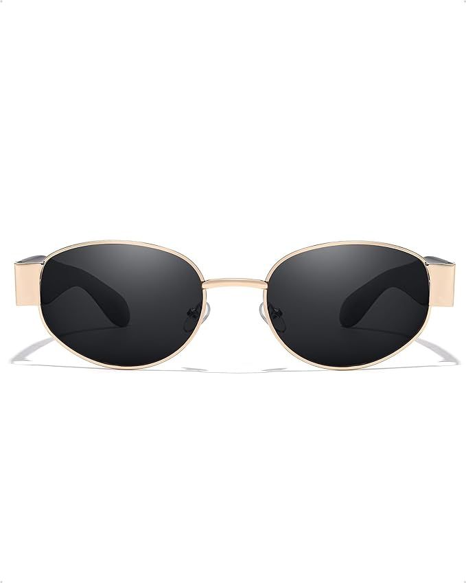 SODQW Retro Oval Sunglasses for Women, 90s Vintage Designer Ladies Shades Trendy Fashion Sun Glas... | Amazon (US)