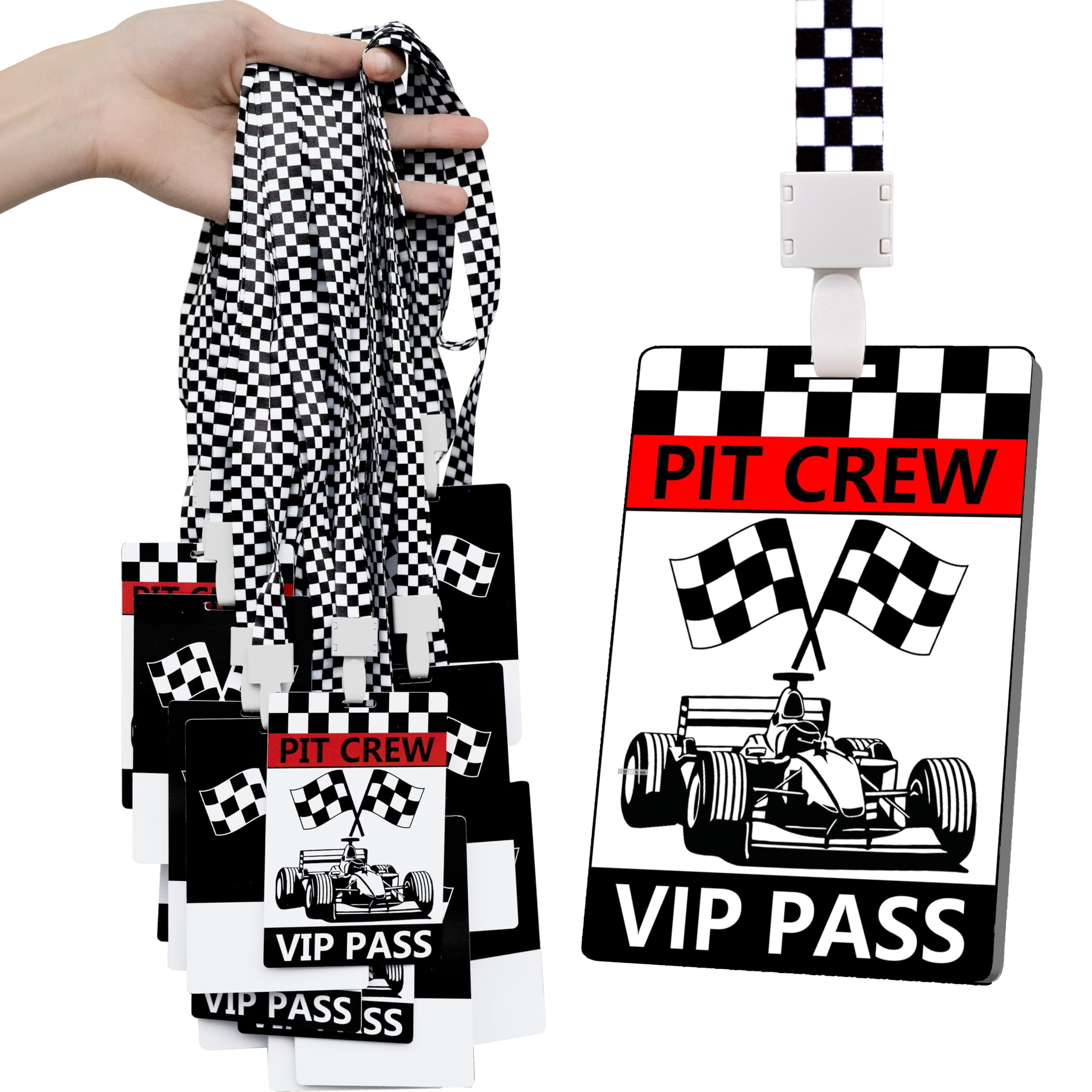 25 Sets Racing VIP Pass Cards with Racing Lanyards Bulk PVC VIP Pass Cards with White and Black L... | Amazon (US)