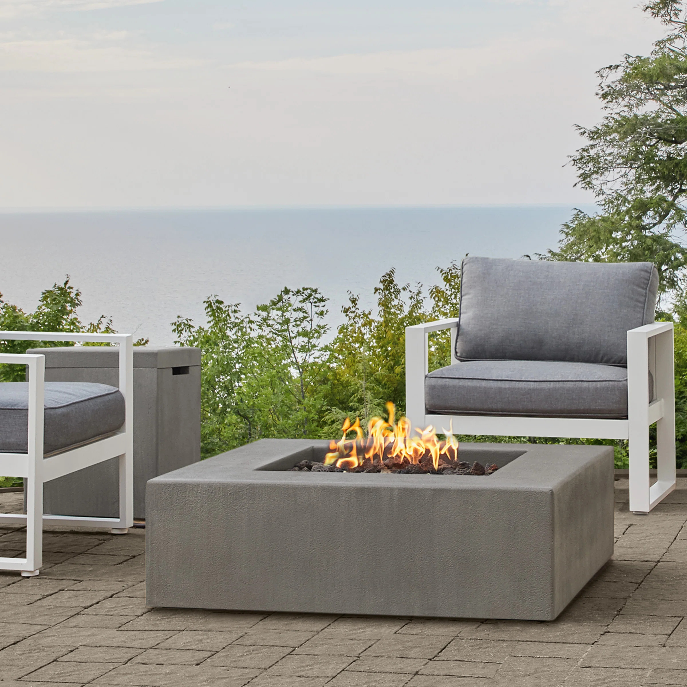 Estes Concrete Propane Fire Pit Table by Jensen Co. | Wayfair North America