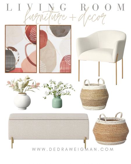 Living room furniture and home decor options! Loving that accent chair and bench! 

#livingroom #homedecor #accentchair 

#LTKhome #LTKstyletip