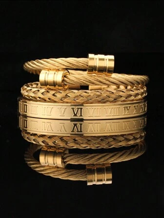 Fashionable Stainless Steel Roman Numeral Women Bracelet Suitable For Daily Wear | SHEIN