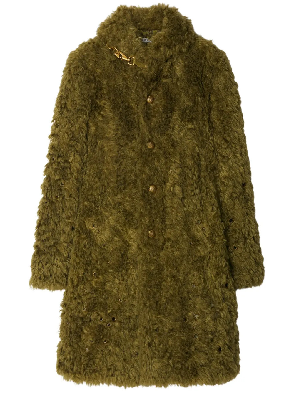 Burberry faux-fur coat - Green | Farfetch Global
