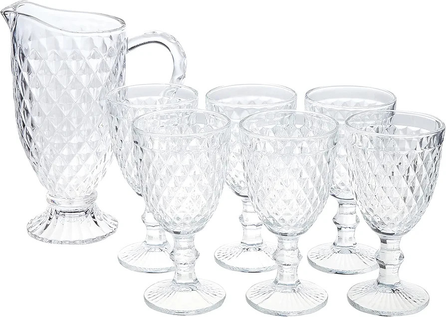 Conjunto 7 peças Jarra e Copos Bico Jaca Empire, Transparente, Haus Concept | Amazon (BR)