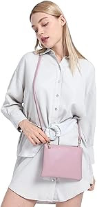 AMELIE GALANTI womens small crossbody strap handbag bag,Soft Leather Fabric Delicate Durable Fash... | Amazon (US)