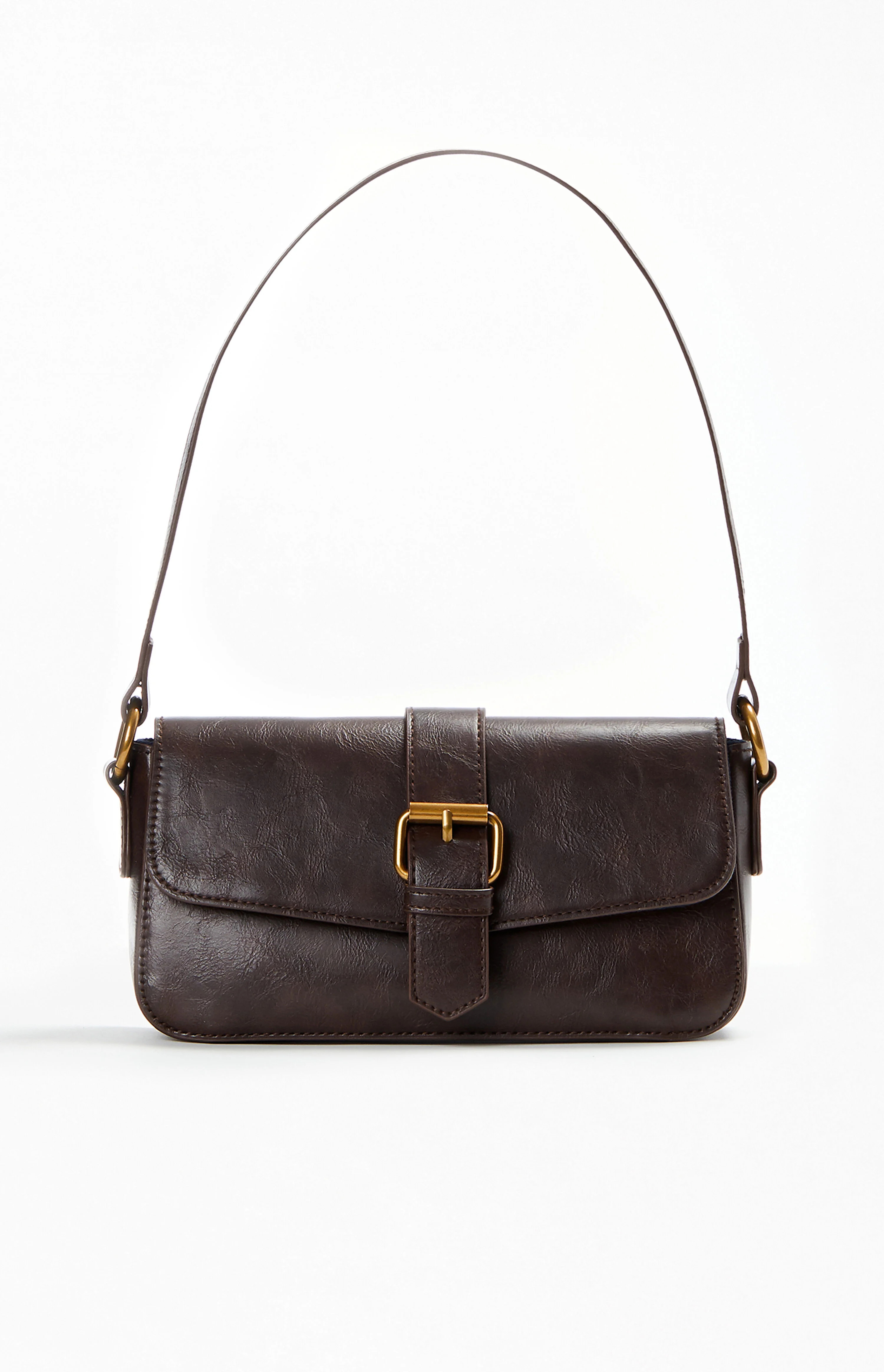 John Galt Brown Buckle Shoulder Bag | PacSun