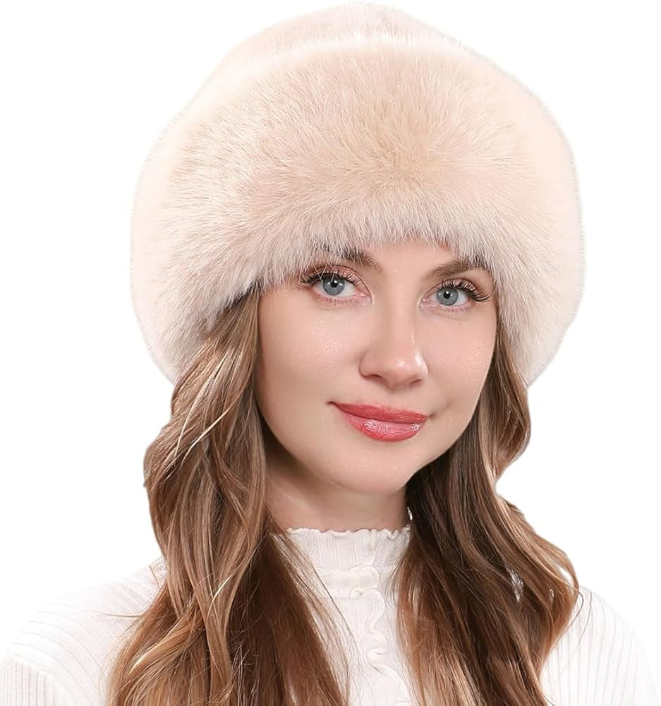 Harssidanzar Women's Faux Fur Hat Fluffy Bucket Hat CL602US | Amazon (US)