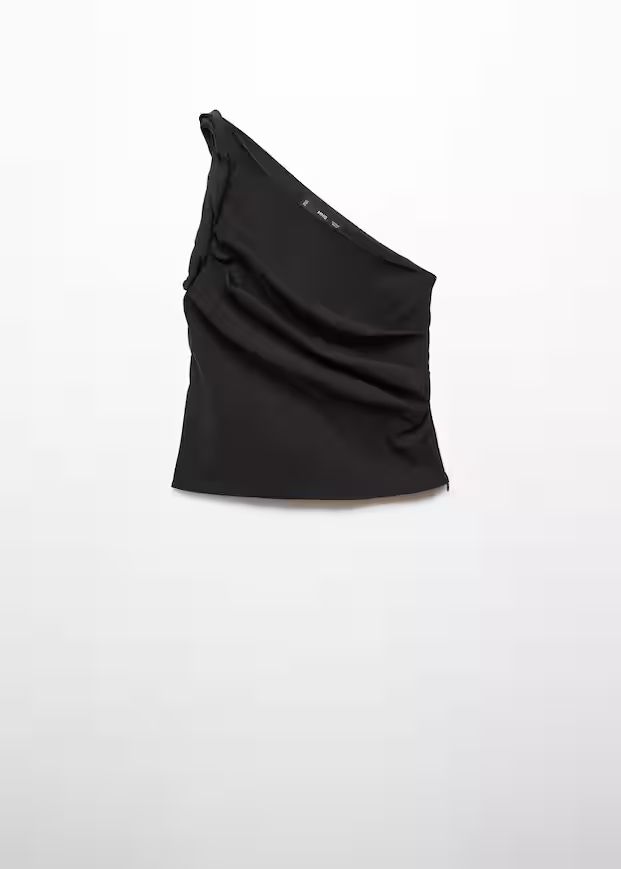 Asymmetric ruched top -  Women | Mango USA | MANGO (US)