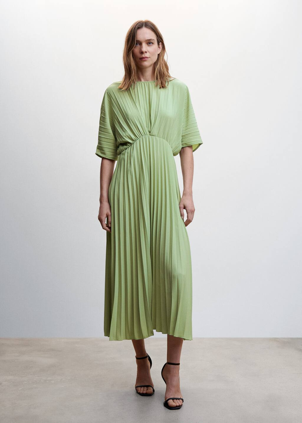 Pleated long dress -  Women | Mango USA | MANGO (US)