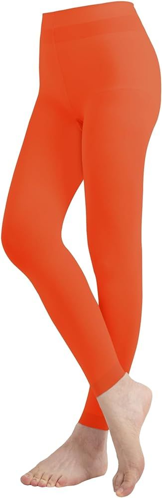 Women's Solid Colored Opaque Microfiber Footless Tights | Amazon (US)