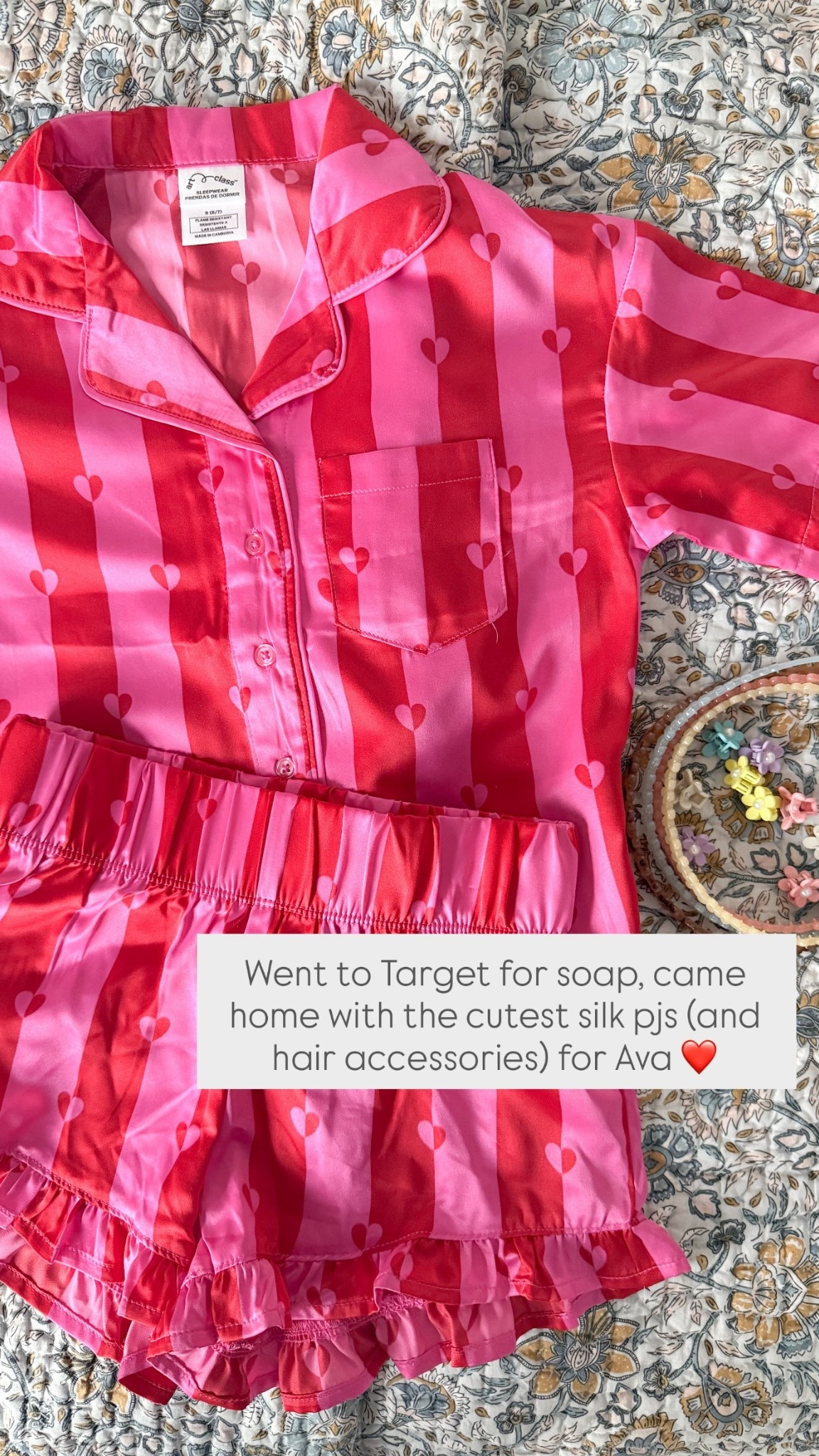 Went to Target for soap, came home with the cutest Valentine’s Day silk pjs (and hair accessories) for Ava ❤️

#LTKValentine #LTKKids #LTKmorningroutine