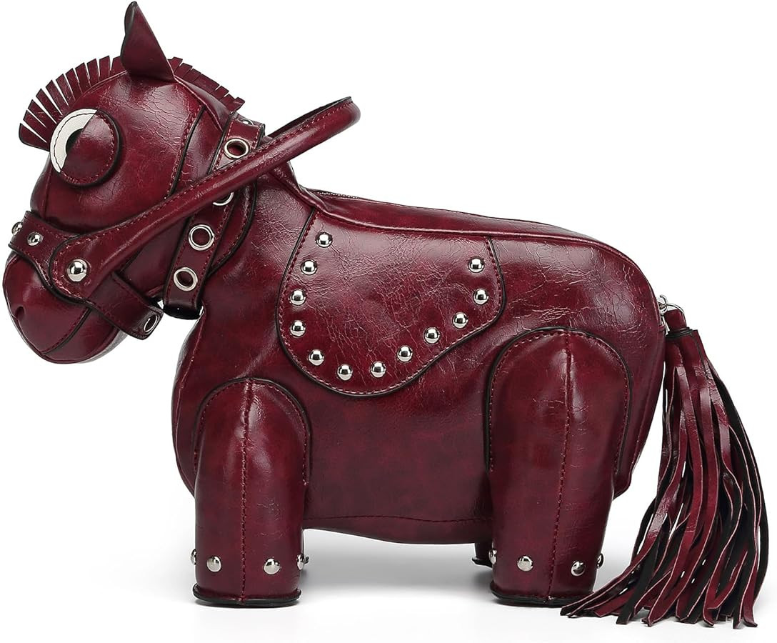 Men PVC Unique Novelty Western Cowboy Horse Shape Crossbody Shoulder Bag Steampunk Handbag Purse ... | Amazon (US)