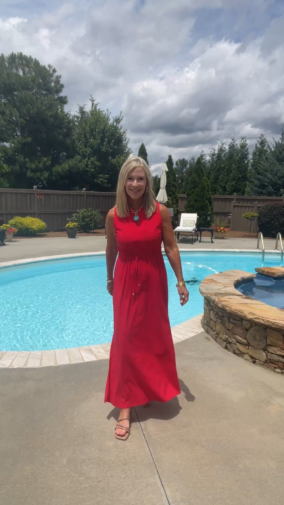 Prettiest red maxi dress with adjustable waist belt and slits on the side.

#LTKdayinmylife #LTKootd