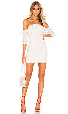 superdown Martina Ruffle Dress in White from Revolve.com | Revolve Clothing (Global)