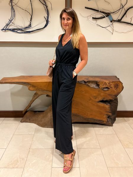This black jumpsuit is great for day to night. Switch to your shoe and handbag to transform your look. 

This one runs TTS. I’m wearing a 6.

#LTKstyletip