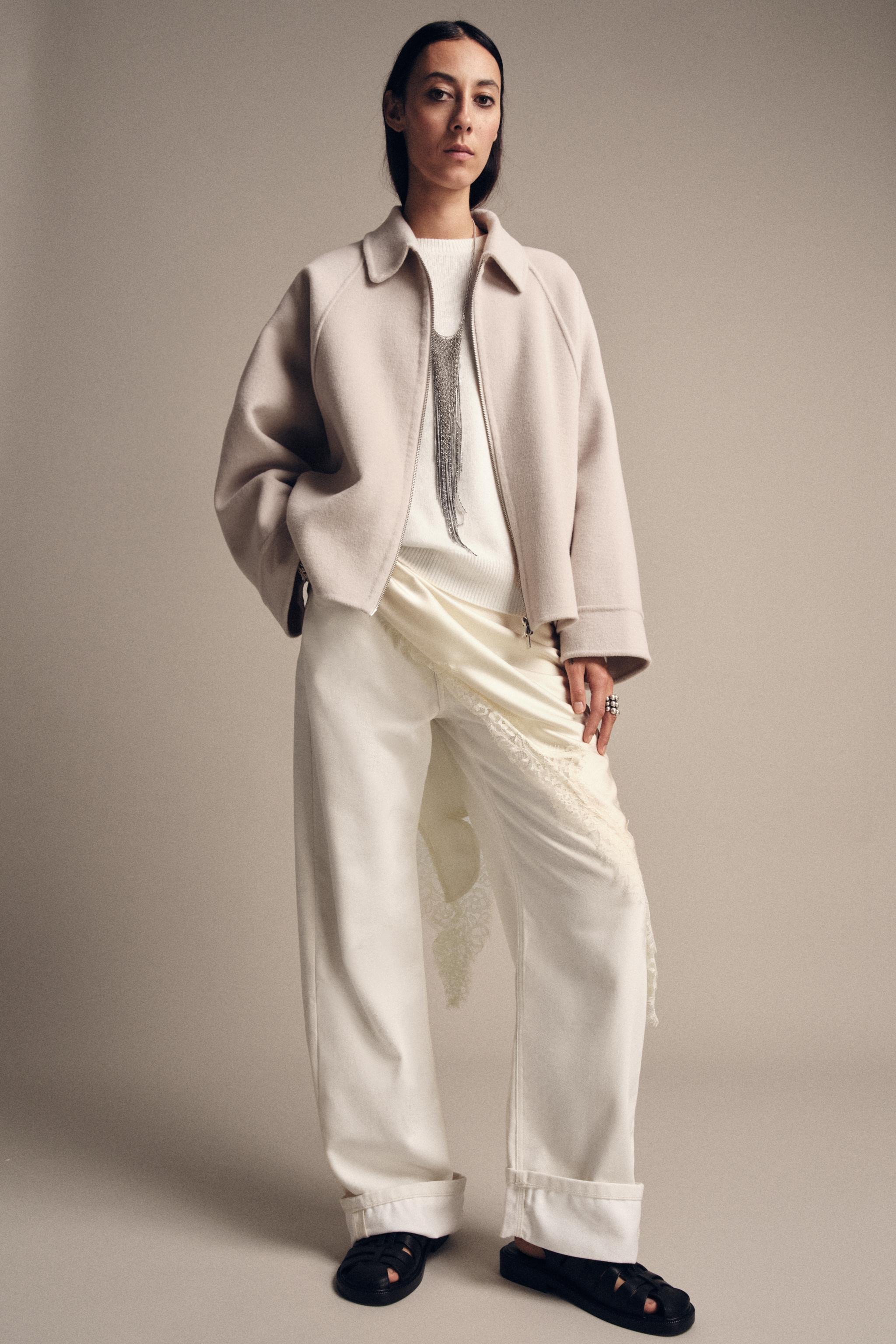 ZW COLLECTION WOOL JACKET WITH ZIP | Zara US