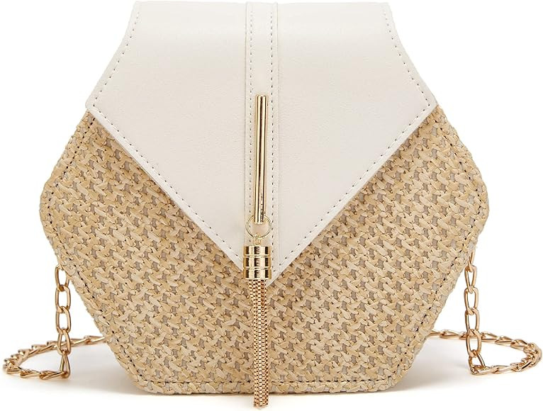 Crossbody Bags for Women Tassel Small Straw Beach Bag Satchel Bag Shoulder Bag Hobo Bags Purses T... | Amazon (US)